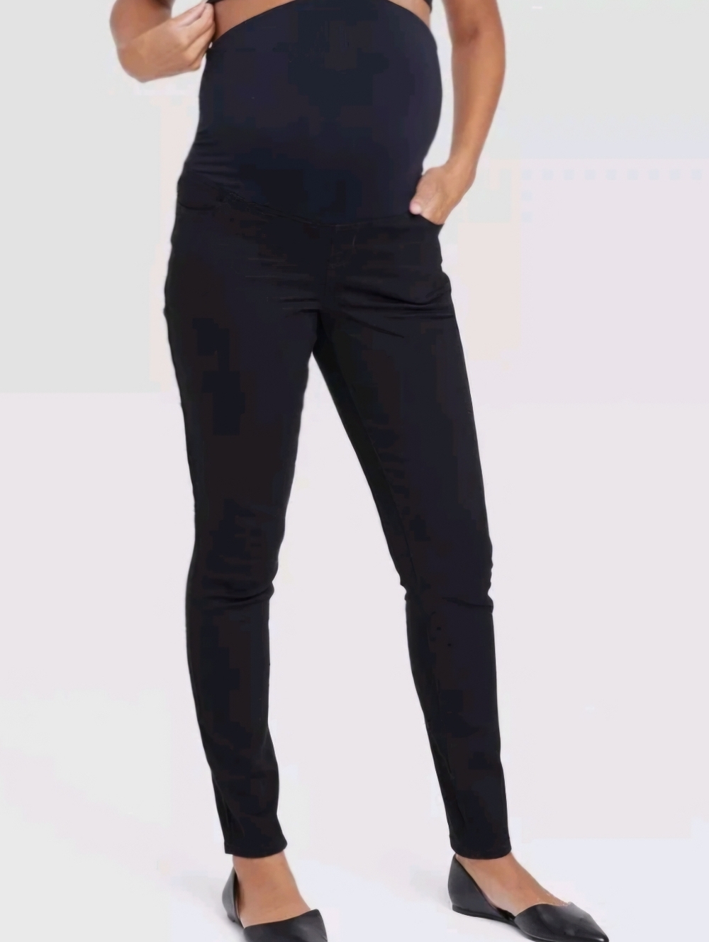 Ingrid & Isabel Black Maternity Jeans Over The Belly Power Stretch